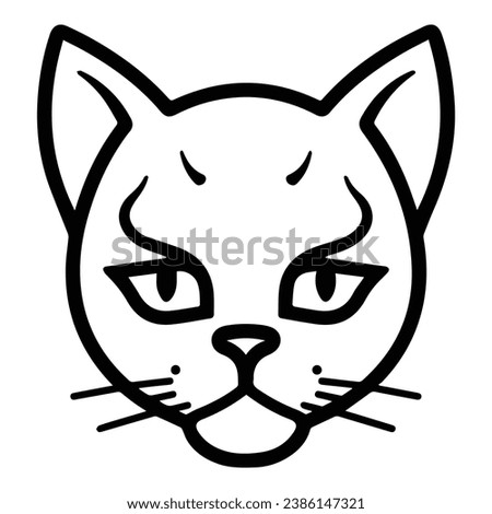 Siamese Cat Flat Icon Isolated On White Background