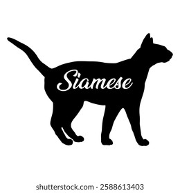 Siamese. cat silhouette, cat, cat breeds, logo, vector, silhouette,  animal, illustration, icon, sign, design, black, symbol, pet, love
