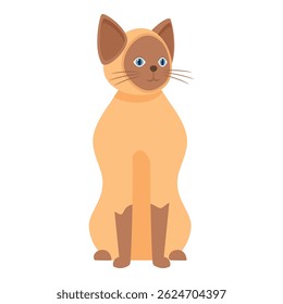 Siamese cat sitting and resting calmly illustration