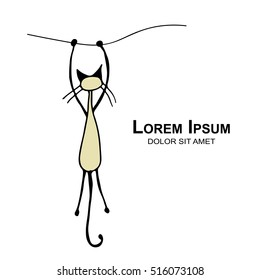 Siamese cat, sketch for your design. Vector illustration