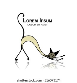 Siamese cat, sketch for your design. Vector illustration