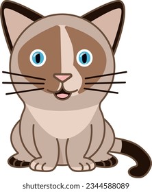 Siamese cat vector blue eyes
