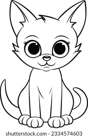  Siamese , colouring book for kids, vector illustration