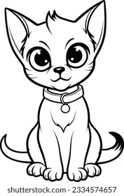  Siamese , colouring book for kids, vector illustration