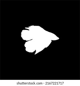 Siamese fighting fish (Betta splendens) or "Ikan Cupang" (Osphronemidae Family) Silhouette. Vector Illustration
