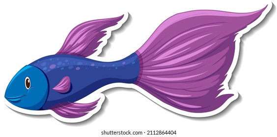 Siamese fighting fish on white background illustration