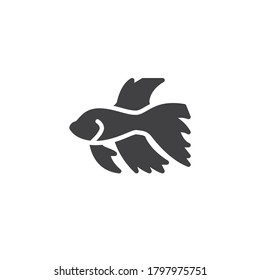 Siamese fighting fish vector icon. filled flat sign for mobile concept and web design. Tropical fish glyph icon. Symbol, logo illustration. Vector graphics