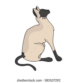 Siamese icon in cartoon style isolated on white background. Cat breeds symbol stock vector illustration.