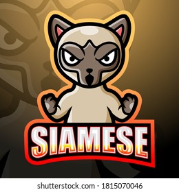 Siamese mascot esport logo design