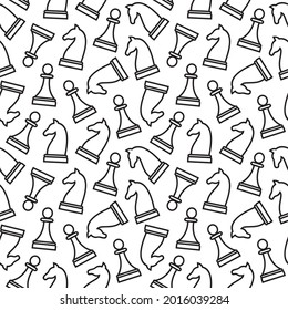 siamless pattern on white background on chess