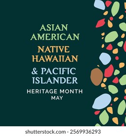 sian american, native hawaiian and pacific islander heritage month. Vector Illustration