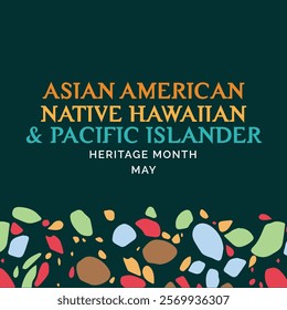 sian american, native hawaiian and pacific islander heritage month. Vector Illustration