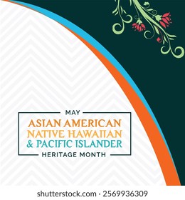 sian american, native hawaiian and pacific islander heritage month. Vector Illustration