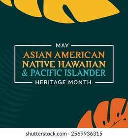 sian american, native hawaiian and pacific islander heritage month. Vector Illustration