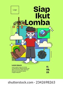 Siap Ikut Lomba Translation: Ready To Join The Competition. Poster Template