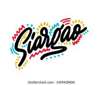 Siargao. Calligraphy word "Japan", print, greeting card and postcard.