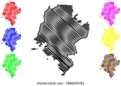 Siaya County (Republic of Kenya, Nyanza Province) map vector illustration, scribble sketch Siaya map