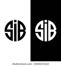 SIB circle Letter Logo Design Illustration Vector Stock Vector