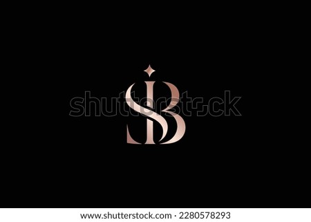 SIB letter minimal with golden typography minimal brand logo design, sib lettering, sib icon, sb elegant
 Stock photo © 