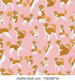 Siba dogs pattern background. Seamless pattern design. 