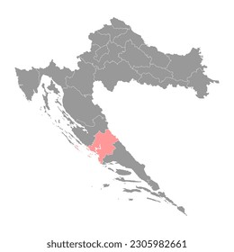 Sibenik Knin county map, subdivisions of Croatia. Vector illustration.