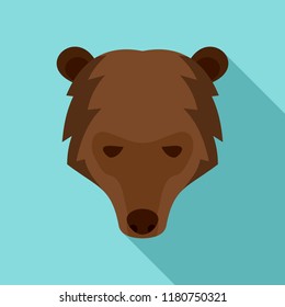 Siberian bear head icon. Flat illustration of siberian bear head vector icon for web design