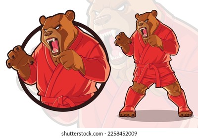 Siberian Brown Bear in Sambo Uniform