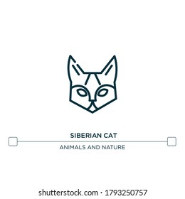 siberian cat vector line icon. Simple element illustration. siberian cat outline icon from cat breed bodies concept. Can be used for web and mobile
