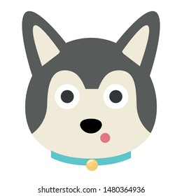 siberian dog vector icon. emoji dog