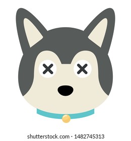 siberian dog vector icon. emoji dog