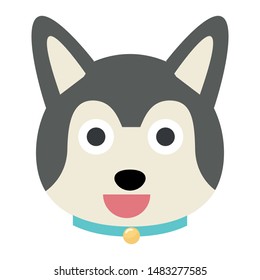 siberian dog vector icon. emoji dog