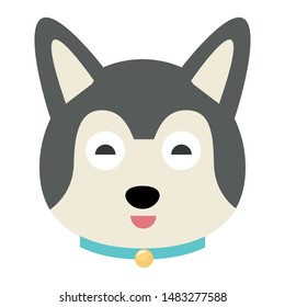 siberian dog vector icon. emoji dog