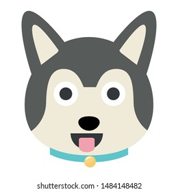 siberian dog vector icon. emoji dog