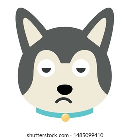 siberian dog vector icon. emoji dog