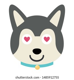 siberian dog vector icon. emoji dog