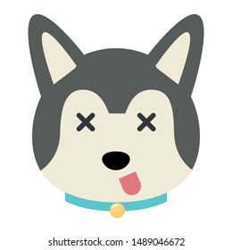 siberian dog vector icon. emoji dog