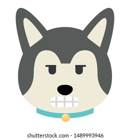 siberian dog vector icon. emoji dog