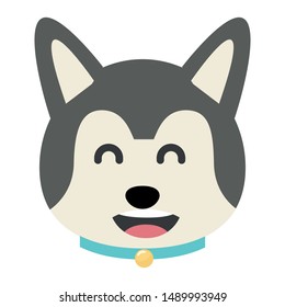 siberian dog vector icon. emoji dog