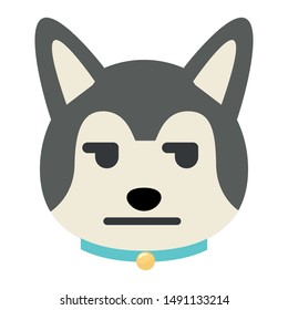 siberian dog vector icon. emoji dog