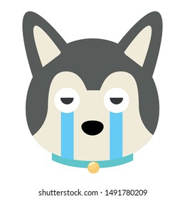 siberian dog vector icon. emoji dog