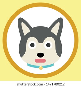 siberian dog vector icon. emoji dog