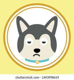 siberian dog vector icon. emoji dog
