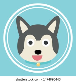 siberian dog vector icon. emoji dog