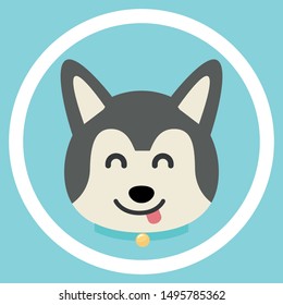 siberian dog vector icon. emoji dog