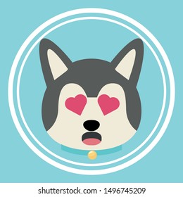 siberian dog vector icon. emoji dog