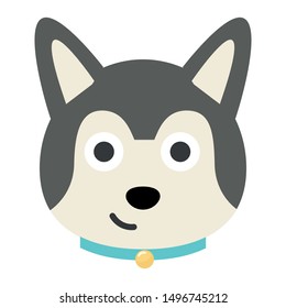 siberian dog vector icon. emoji dog