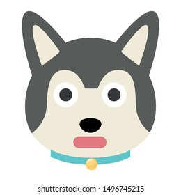 siberian dog vector icon. emoji dog