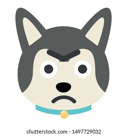 siberian dog vector icon. emoji dog
