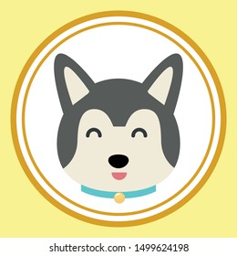 siberian dog vector icon. emoji dog
