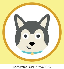 Siberian Dog Vector Icon. Emoji Dog